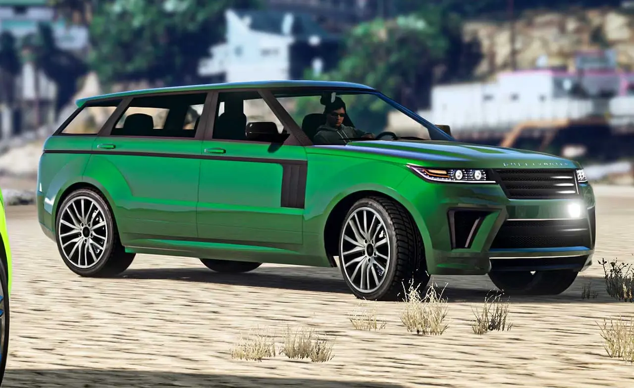 Green Gallivanter Baller SUV parked on a beach