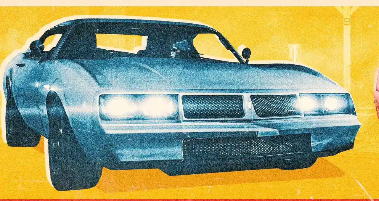 Blue Imponte Phoenix on a vintage-style Roadgame poster